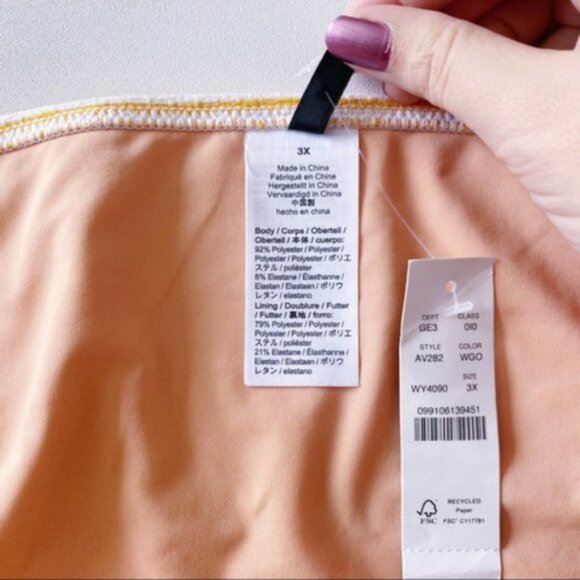 J. Crew | Side Tie Lowrider Bikini Bottom Faded Stripe Orange Gold Retro Plus 3X - Picture 10 of 11